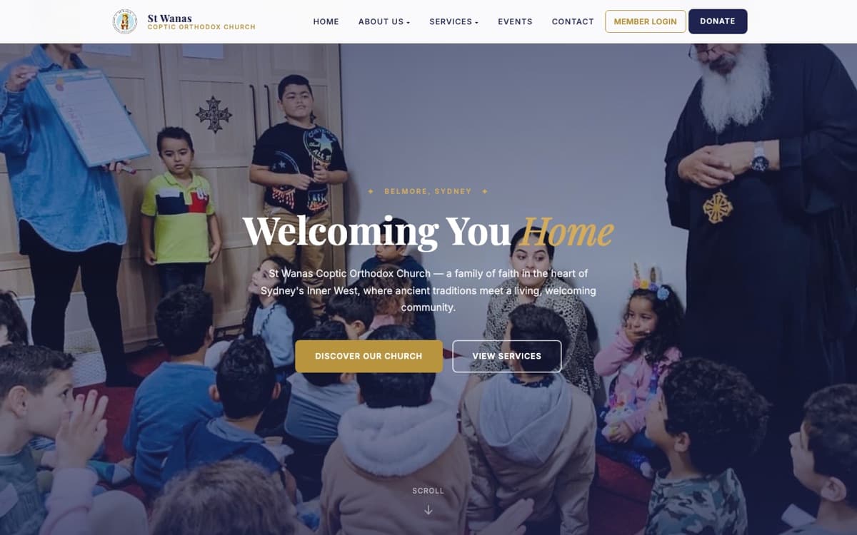 St Wanas Coptic Orthodox Church website, designed and built by ITEC HELP