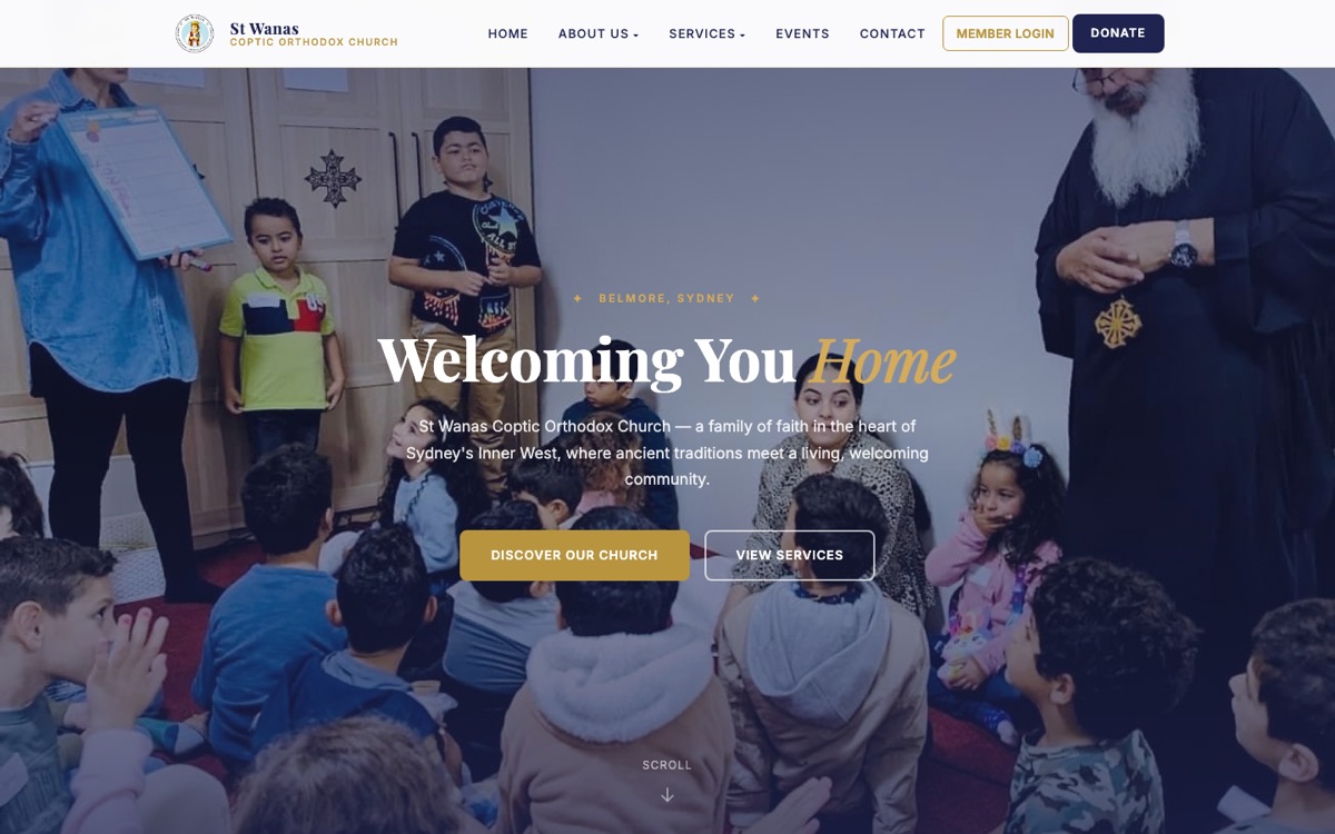 St Wanas Coptic Orthodox Church website, designed and built by ITEC HELP